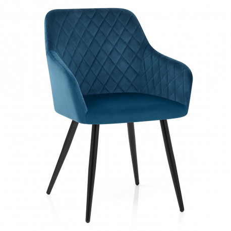 Fauteuil Velours - Chevy Bleu