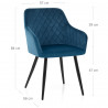 Fauteuil Velours - Chevy Bleu