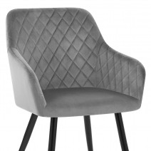 Fauteuil Velours - Chevy Gris