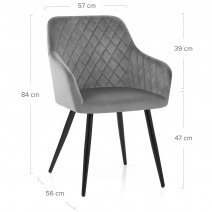 Fauteuil Velours - Chevy Gris