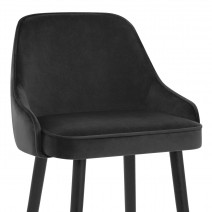 Chaise de Bar Bois Velours Doré - Glam Noir