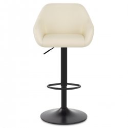 Tabouret de Bar Faux Cuir - Cruz - Gris