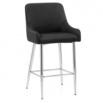 Tabouret de Bar Velours - Genoa Noir