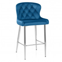 Tabouret de Bar Velours - Grace Bleu