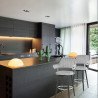 Tabouret de Bar Velours - Emily - Gris