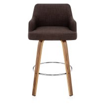 Tabouret Tissu Faux Cuir - Dino Noyer