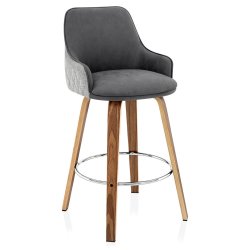 Tabouret Faux Cuir Tissu -...