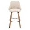 Tabouret Faux Cuir Tissu - Piper Noyer