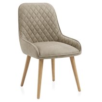 Chaise Faux Cuir Bois - Azure