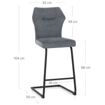 Tabouret de Bar Tissu - Troy