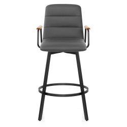 Tabouret Faux Cuir Chene -...