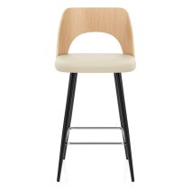 Tabouret Chêne et Faux Cuir - Leo