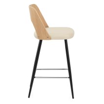 Tabouret Chêne et Faux Cuir - Leo