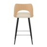 Tabouret Chêne et Faux Cuir - Leo