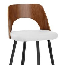 Tabouret Noyer et Faux Cuir - Leo