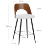 Tabouret Noyer et Faux Cuir - Leo