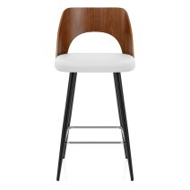 Tabouret Noyer et Faux Cuir - Leo