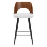 Tabouret Noyer et Faux Cuir - Leo