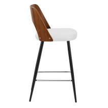 Tabouret Noyer et Faux Cuir - Leo