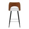 Tabouret Noyer et Faux Cuir - Leo