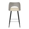 Tabouret Bois Gris et Faux Cuir - Leo