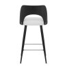 Tabouret Bois Noir et Faux Cuir - Leo