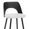 Tabouret Bois Noir et Faux Cuir - Leo