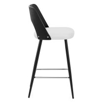 Tabouret Bois Noir et Faux Cuir - Leo