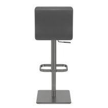 Chaise de Bar Cuir Chrome Brossé Graphite - Lush
