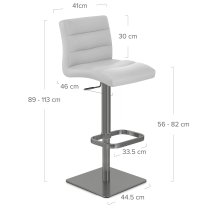 Chaise de Bar Cuir Chrome Brossé Graphite - Lush