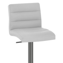 Chaise de Bar Cuir Chrome Brossé Graphite - Lush