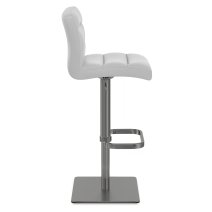 Chaise de Bar Cuir Chrome Brossé Graphite - Lush