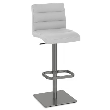 Chaise de Bar Cuir Chrome Brossé Graphite - Lush