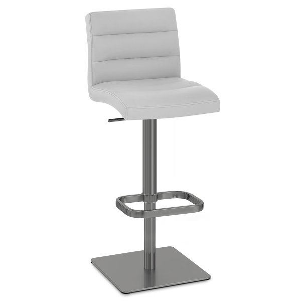 Chaise de Bar Cuir Chrome Brossé Graphite - Lush