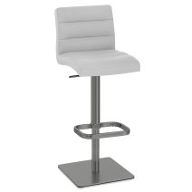 Chaise de Bar Cuir Chrome Brossé Graphite - Lush