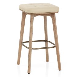 Tabouret Faux Cuir Bois -...