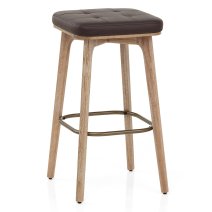 Tabouret Faux Cuir Bois - Malmo
