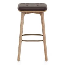 Tabouret Faux Cuir Bois - Malmo