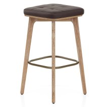 Tabouret Faux Cuir Bois - Malmo