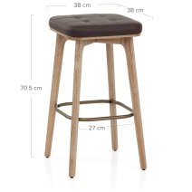 Tabouret Faux Cuir Bois - Malmo