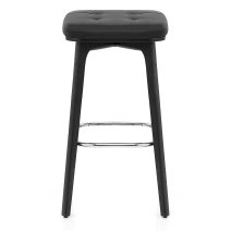 Tabouret Faux Cuir Bois Noir - Malmo