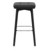 Tabouret Faux Cuir Bois Noir - Malmo