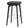 Tabouret Faux Cuir Bois Noir - Malmo