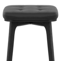 Tabouret Faux Cuir Bois Noir - Malmo