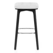 Tabouret Faux Cuir Bois Noir - Malmo