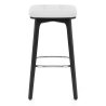Tabouret Faux Cuir Bois Noir - Malmo