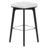 Tabouret Faux Cuir Bois Noir - Malmo