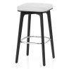 Tabouret Faux Cuir Bois Noir - Malmo