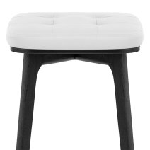 Tabouret Faux Cuir Bois Noir - Malmo