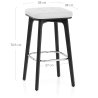 Tabouret Faux Cuir Bois Noir - Malmo